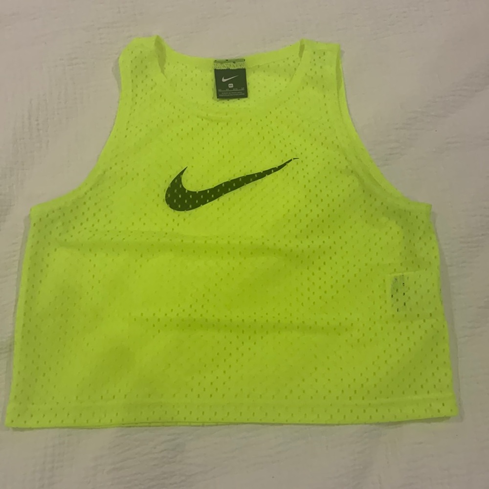Fluorescent Yellow Mesh Nike Workout Tank Top